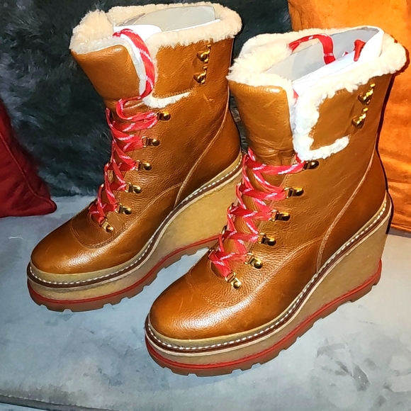 Tory Burch Hiker Wedge Boot, sz 11 - Picture 2 of 10